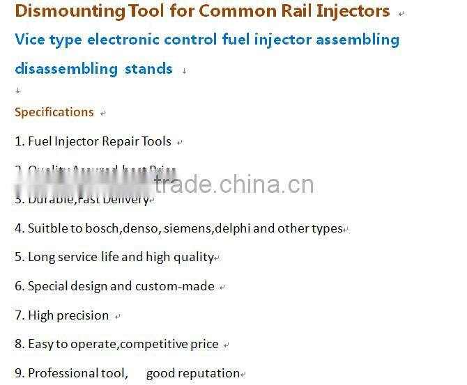 Common rail injector disassemble tools and accessory tools