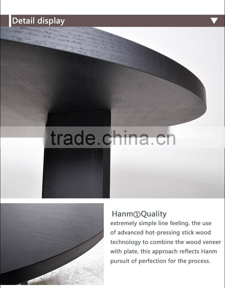 HANM modern design solid wood round dinning table home furniture