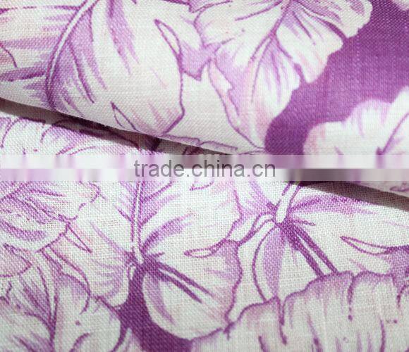 8S High Quality Printed Linen Viscose Blend Fabric