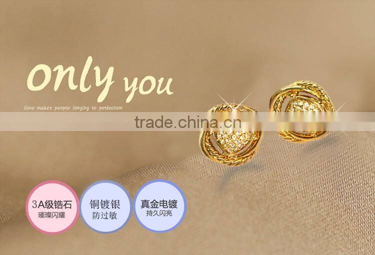 Gold plating Cubic zirconia small earring