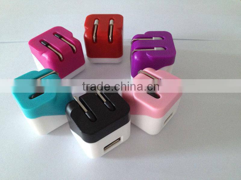 ODM/OEM DC5V1000mA travel charger portable US home charger for smartphone