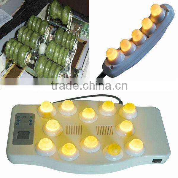 China Cheap AC 220V Auto Vibrating Electric Magnetic Therapeutic Far Infrared Jade Rolling Thermal Massage Bed for CE Approved