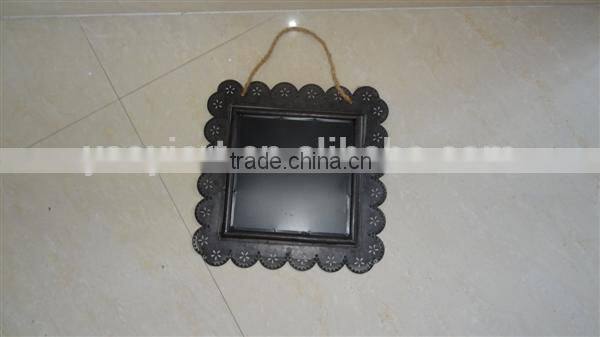 SQUARE METAL SHABBY CHALK BOARD WALL HANGING