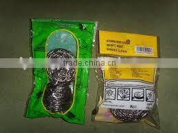 Stainless Steel Wire Sponge Metal Pot BBQ Grill Scrubber Pad Cleaner NEW