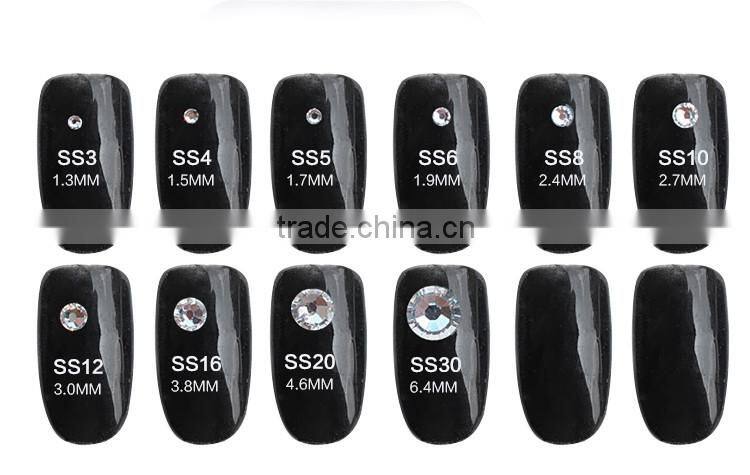 1440pcs SS3 to SS40 Clear Crystal Stone flatback Nail Art Rhinestone