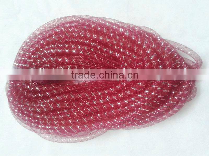 HOT SALE 6" Red Mesh Tube Ribbon Bow, Net Ribbon Bow for Party Decorations