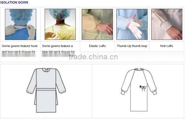 Best selling dental non woven reinforced surgical gown sterile