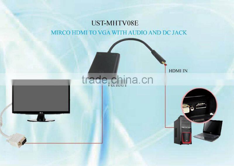 Mirco HDM I to VGA with audio and DC jack