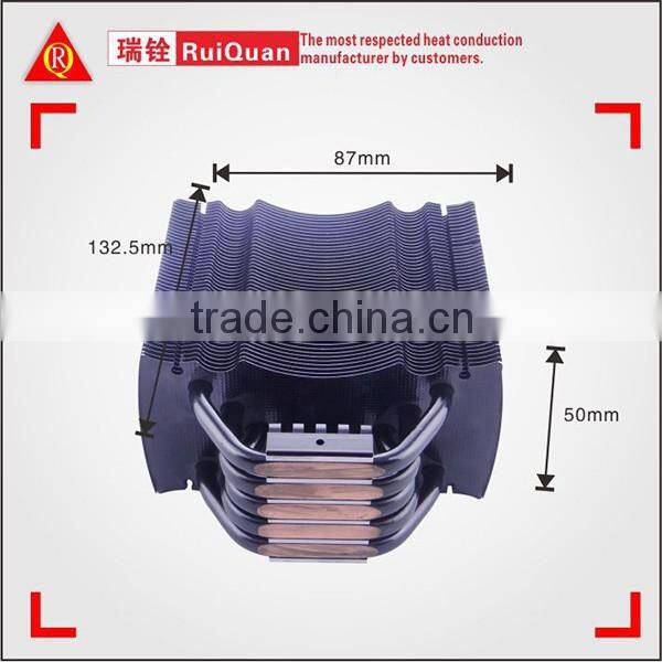 High Strength anodized black surface Aluminum Heatsink with 5 pcs Heatpipe