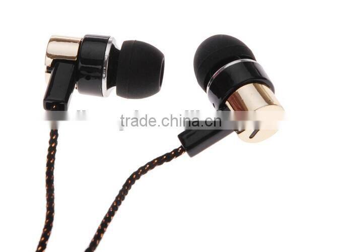 In Ear Earphone Earbuds Stereo Metal Braided Earphones 3.5mm Standard