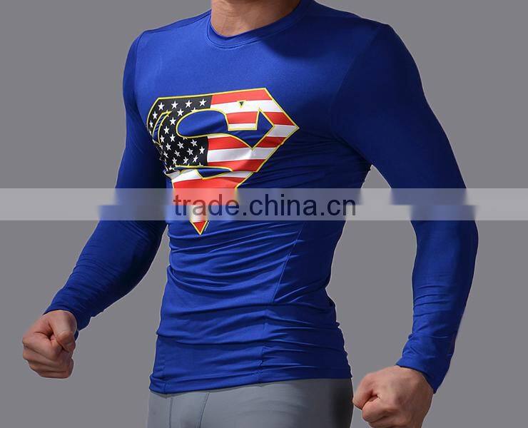 Professional factory cheap price high quality export skin tight 3d gym shirt