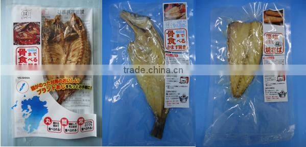 Tasty and healthy sea food dried fish with edible bone in vacuum pack