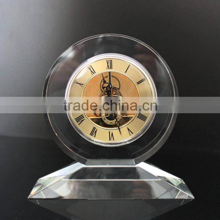 Round shaped crystal desktop clock