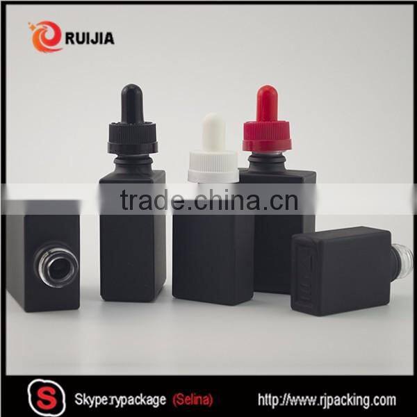 30ml matte frosted white black red glass dropper bottle 1oz square shape