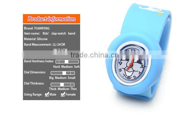 Heart transfer printing Cartoon silicone children slap arm band for watches