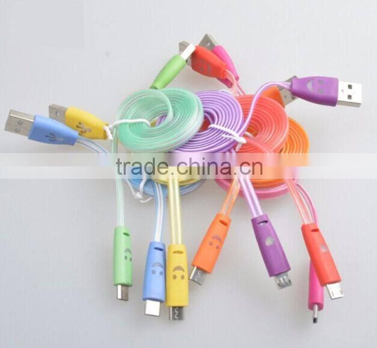 1 meter long fast charging flat usb cable