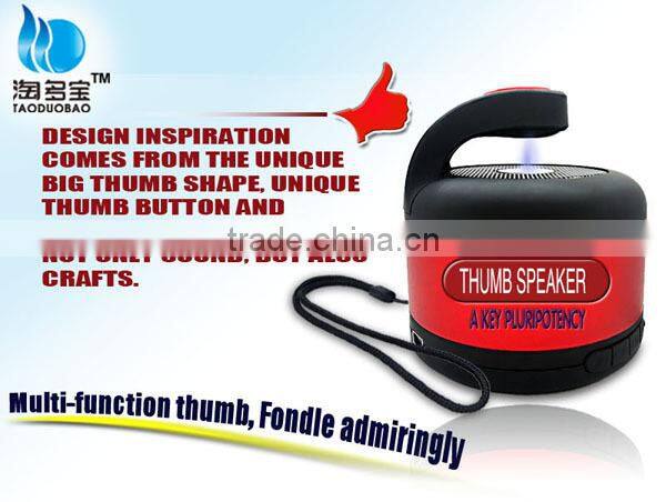 2015!! Personalized mini thumb speaker bluetooth active speaker audio speaker with hand free calling function