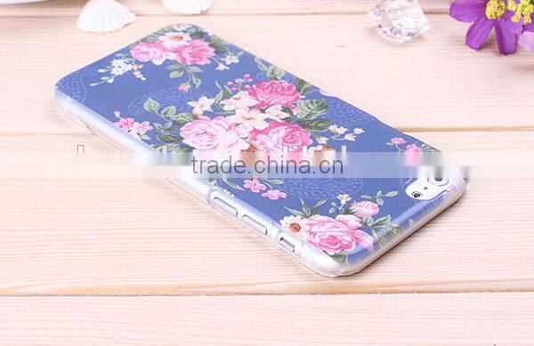 Flower printing cell phone case for iphone 6 with logo