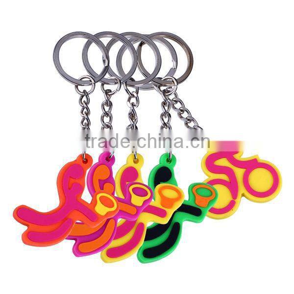 custom design soft silicone key chain screw