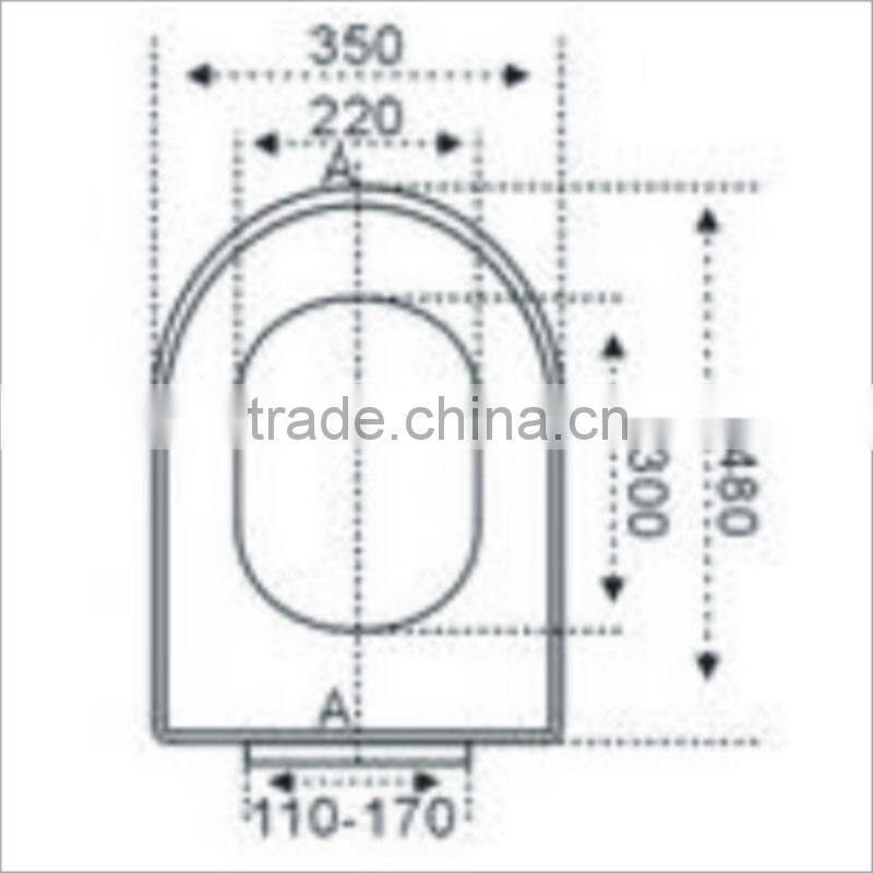 PP Material Metal Feet padded toilet seat 1054