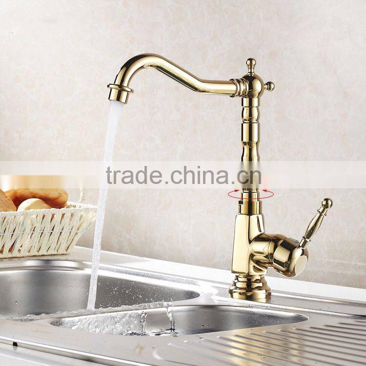 Popular in European country gold kitchen tap,artistic brass bathroom faucet