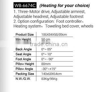 Electric Pedicure chair/pedicure spa chair with 3 motors message bed