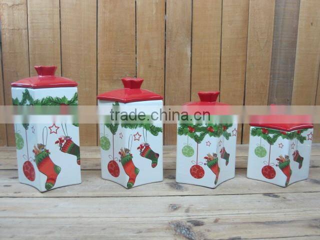new christmas ceramic salt and herb shaker