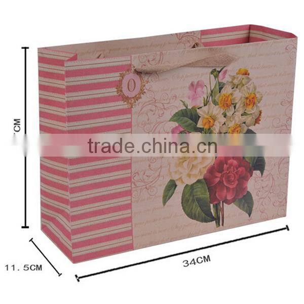Antique Flower Printing Paper Shopping Bag