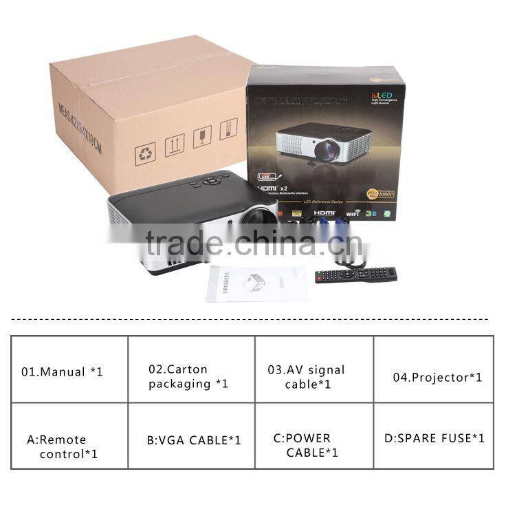 Hot selling Android projector LCD high lumens TV projector RD806 mini LED projector