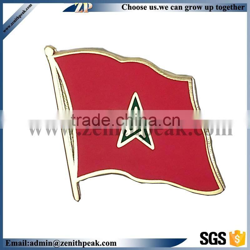 enamel flag shape metal lapel pin