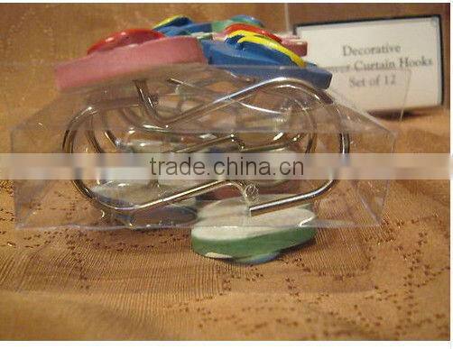 12PCS SHOWER CURTAIN RESIN HOOKS IN A PVC BOX