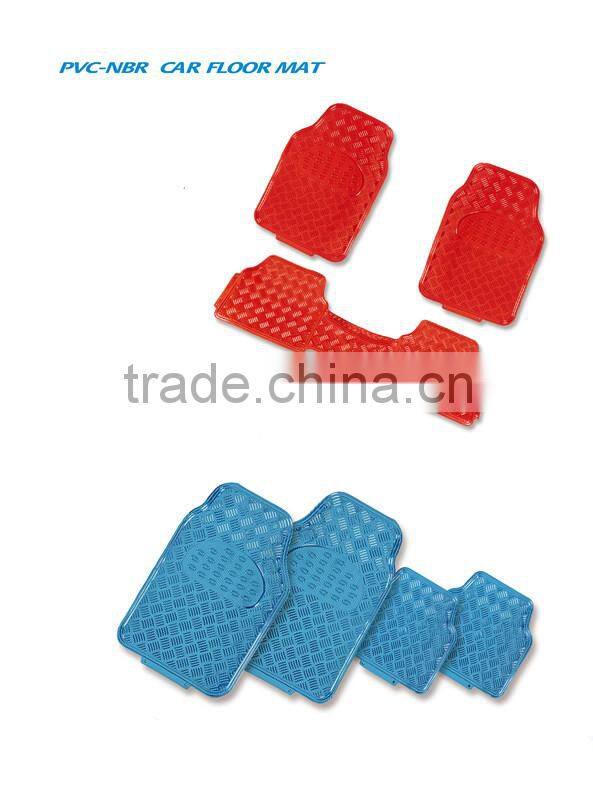 NBR Durable Easy Clean Car Mat Front & Rear 4PC Set Universal PVC Car Mat