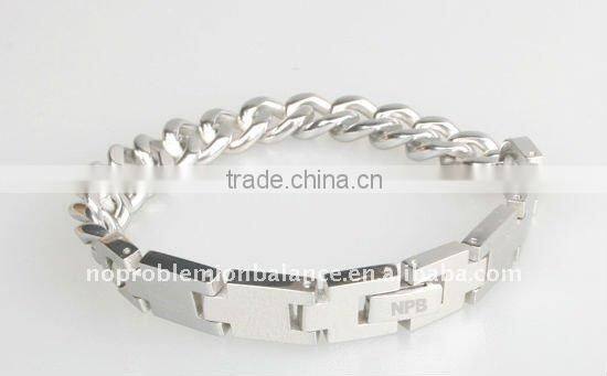 Noproblem P049 FDA power therapy health germanium titanium sports energy man bangle