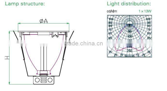4" Vertical recessed aluminum trim downlight fixture with 157mm diameter 145mm cut out