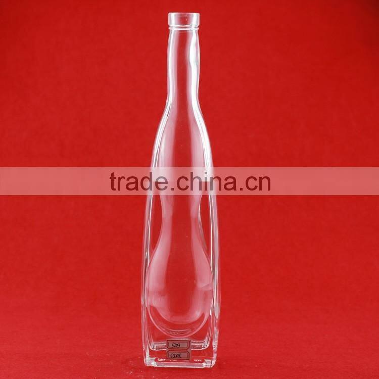 Hot sell 500ml glass bottle empty juice bottle woman shape liquor bottle
