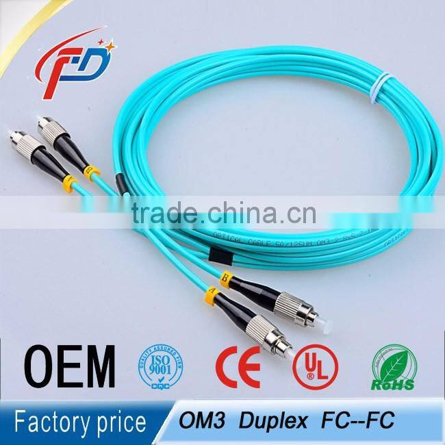 FC/PC-FC/PC duplex 3M 10G om3 50/125 3.0mm pvc/lszh fiber optiic