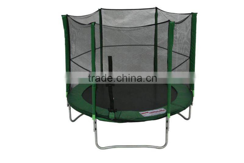 Fitness 8ft trampoline with outside enclosure,W-shaped leg trampoline