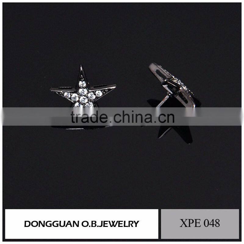 Brass fashion stud earrings, women earrings,diamond earrings fashion jewelry 2016