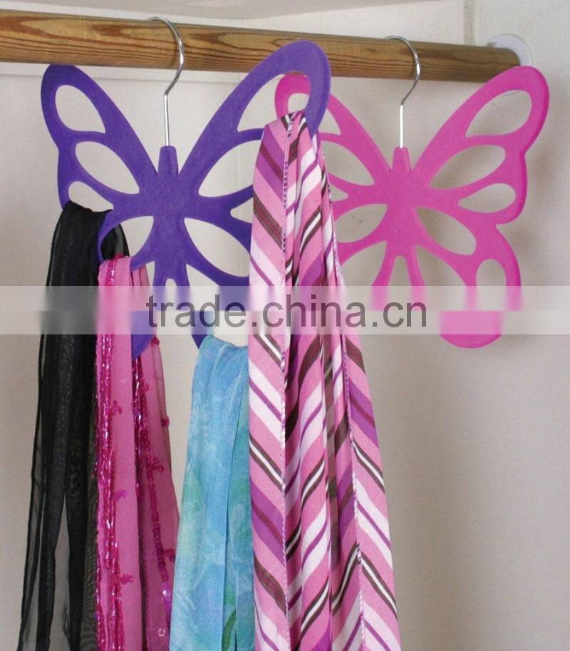 Butterfly Scarf Hanger, Tie Holder Organizer, Velvet Coated