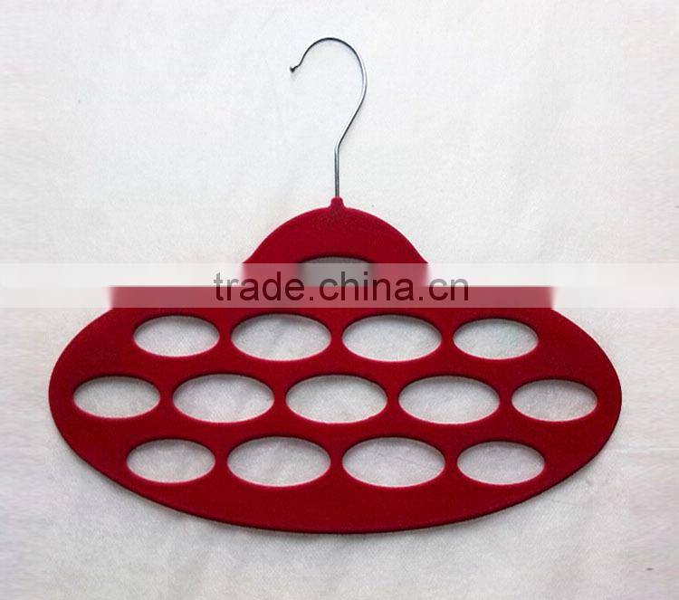 Oval Circles Velvet Flocked Scarf Hanger Organizer