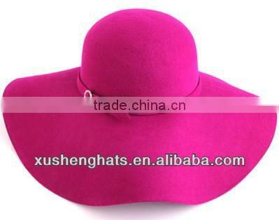 factory direct sale fashion wool felt floppy hat with big brim