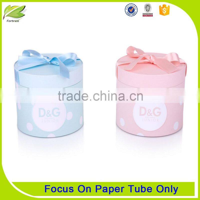 High Quality Cardboard paper tube box with Ribbon