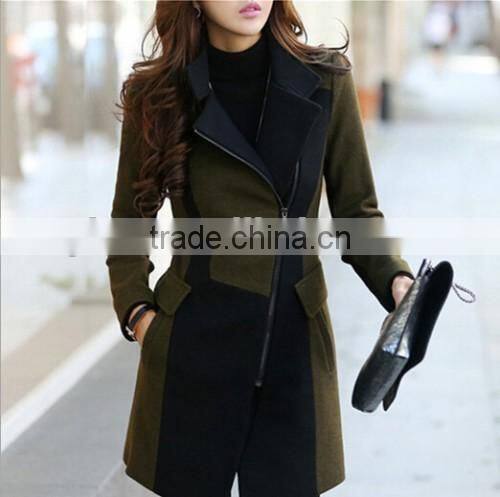Fashion Handsome Hot Europe Newest Coat Wholesale Cheaper Sale Sexy Zipper Style Ladies Coat