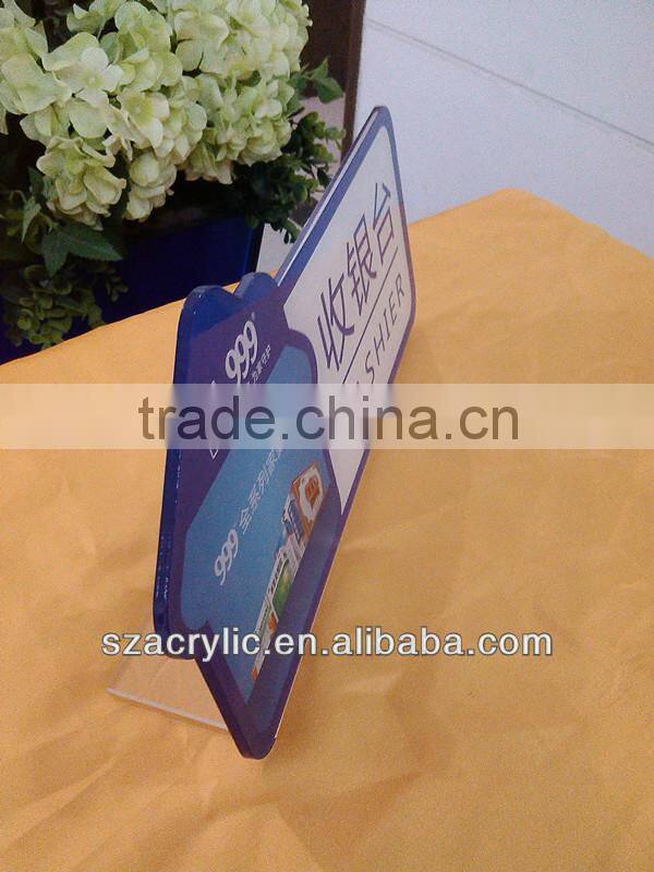 custom desktop adhesive sticker acrylic sign stand