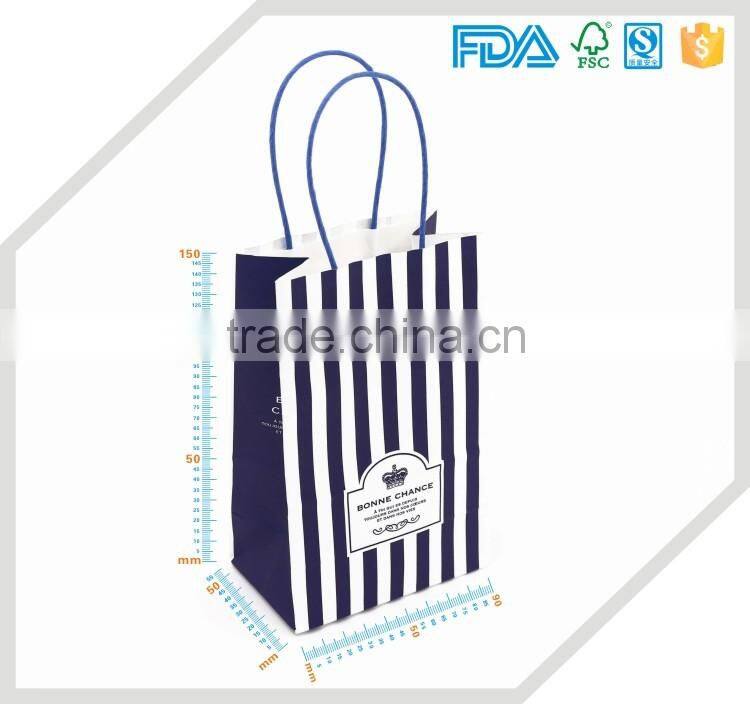 Customized reusable printing wine gift paper bag with handle