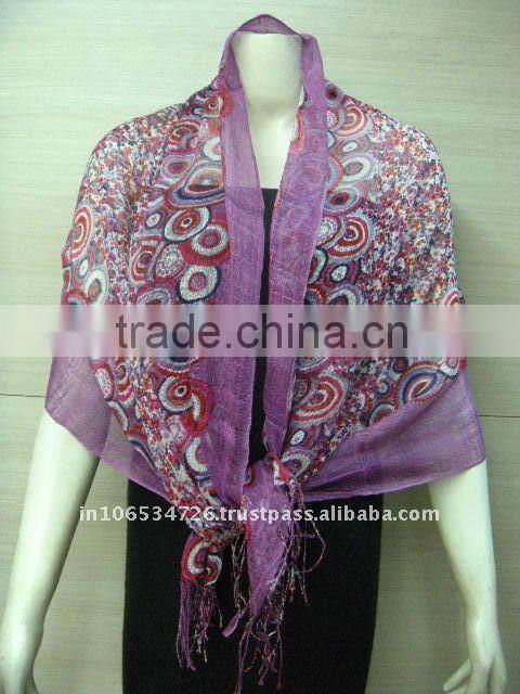 Women Scarf with hot Flower Pattern/Viscose Scarf
