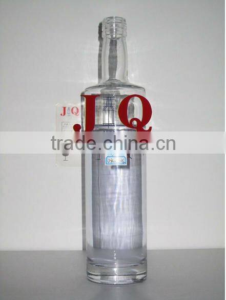 High white glass spirit bottle with thicker bottom