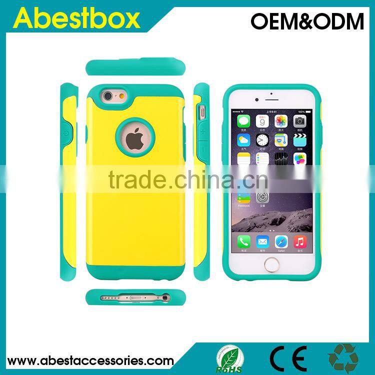 PC+TPU Combination Case for iPhone 6, Colorful TPU Protective Case for iPhone 6 4.7 inch back cover