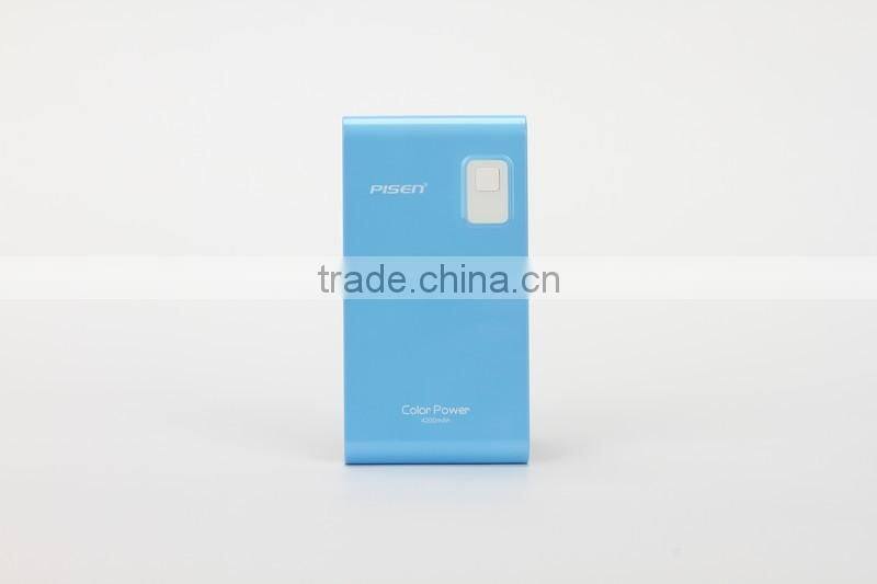 pisen color mobile power bank 4200 mah external battery charger for mobile phone