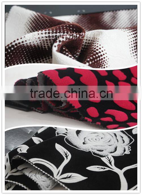Green stripped pattern Manufacturer China Textile flock on flock fabric aisadi home textile